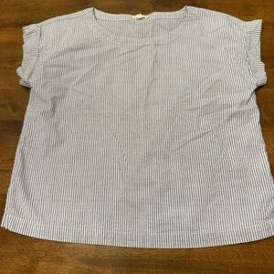 Eileen Fisher Blue and White Striped Blouse